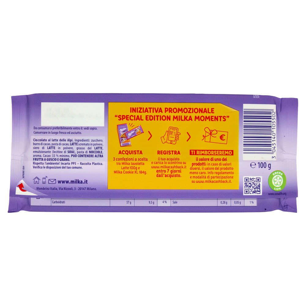 TAVOLETTA CIOCCOLATO MILKA AL LATTE INC. GR.100 - 11