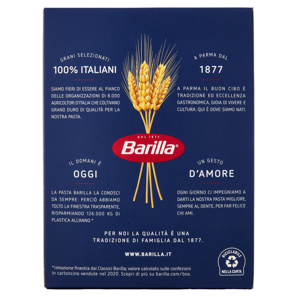 PASTA SEMOLA MEZZE MANICHE N 84 BARILLA SCATOLA G 500 - 1