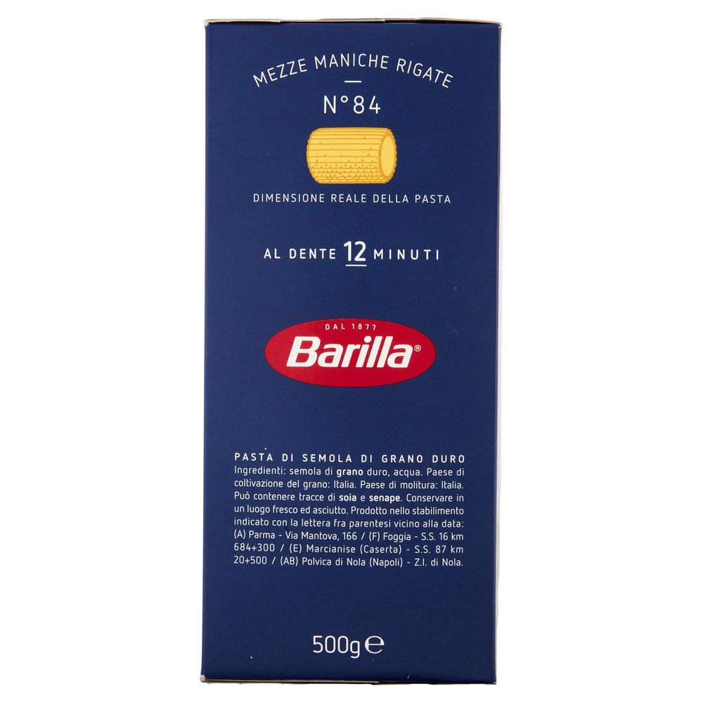 PASTA SEMOLA MEZZE MANICHE N 84 BARILLA SCATOLA G 500 - 4