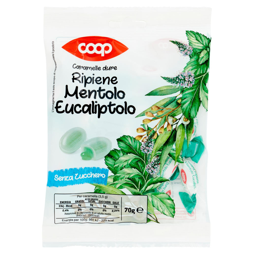 CARAMELLE RIPIENE MENTOLO E EUCALIPTO S/Z COOP BUSTA G 70 - 0