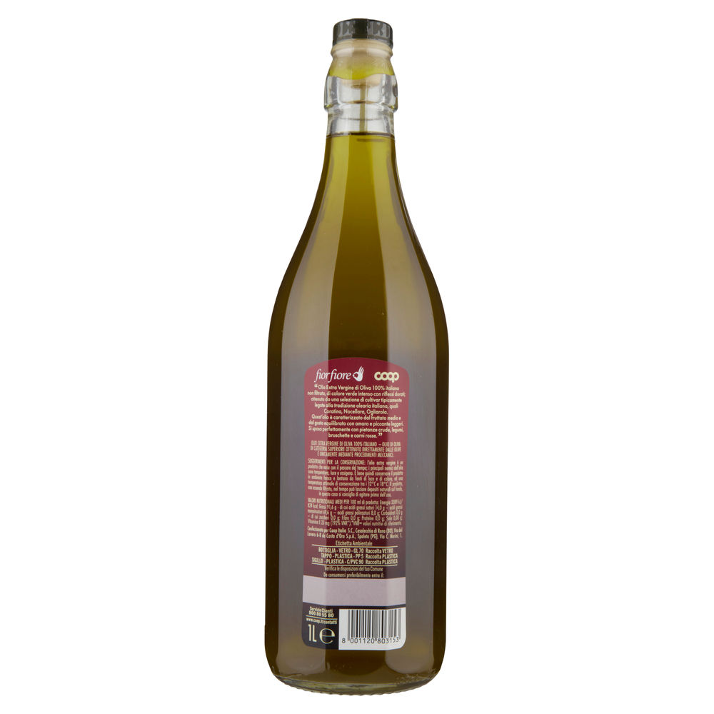 OLIO EXTRAVERGINE DI OLIVA 100% ITALIANO NON FILTRATO FIOR FIORE COOP L1 - 1