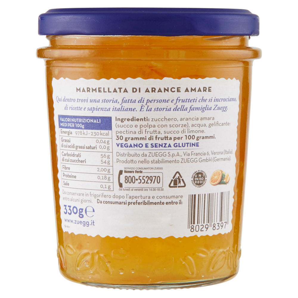 MARMELLATA ARANCE AMARE ZUEGG VASO VETRO G.330 - 1