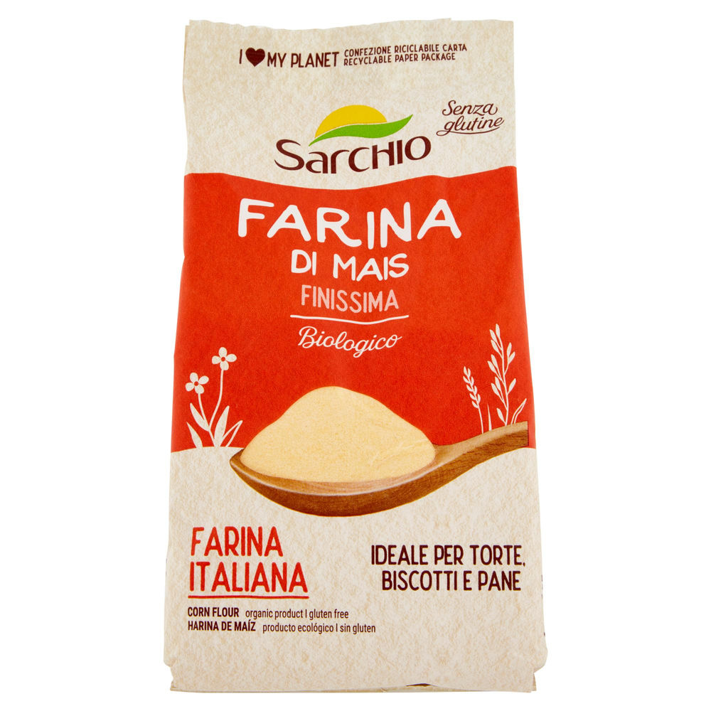 Farina di mais finissima senza glutine biologica sarchio g 500