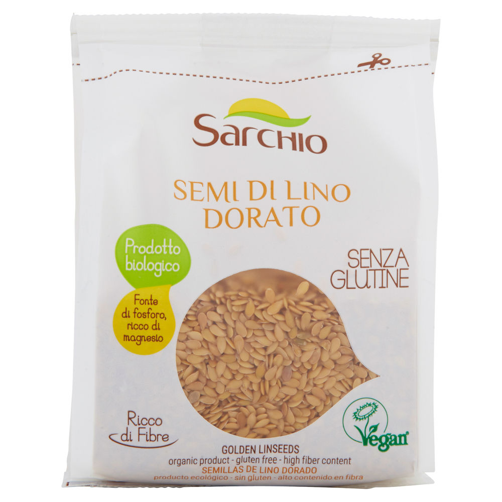 Semi di lino dorati senza glutine biologici sarchio g 180