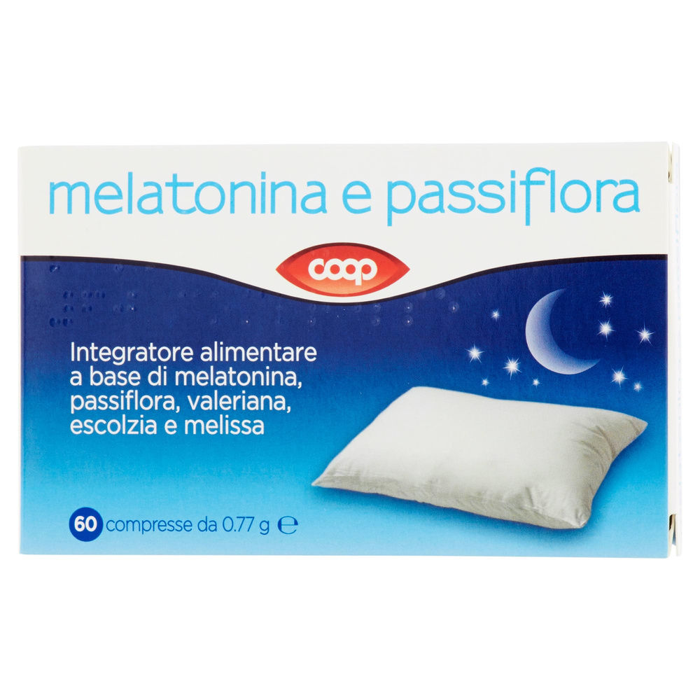 MELATONINA E PASSIFLORA COOP SCATOLA 60 COMPRESSE G 46,2 - 3