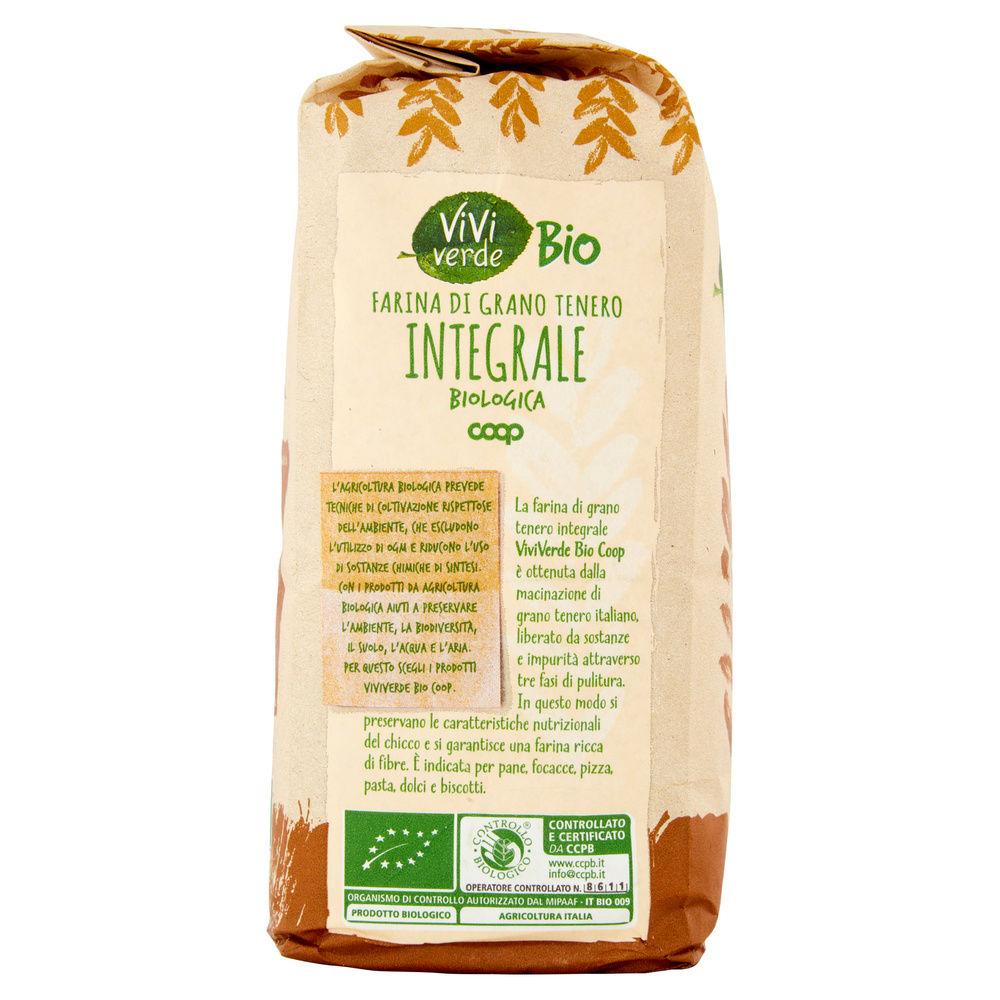 FARINA DI GRANO TENERO INTEGRALE BIO VIVI VERDE COOP SACCHETTO KG.1 - 4