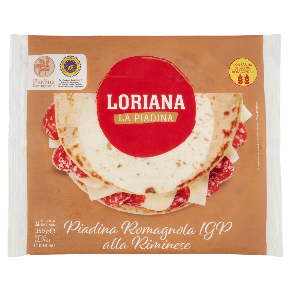 Piadina romagnola igp alla riminese loriana busta g 350