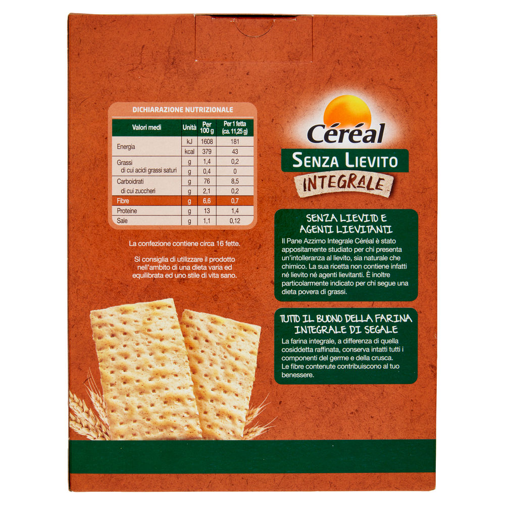 PANE AZZIMO CROCCANTE INTE G ALE SENZA LIEVITO CEREAL G  180 - 1
