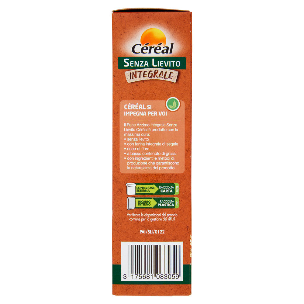 PANE AZZIMO CROCCANTE INTE G ALE SENZA LIEVITO CEREAL G  180 - 4