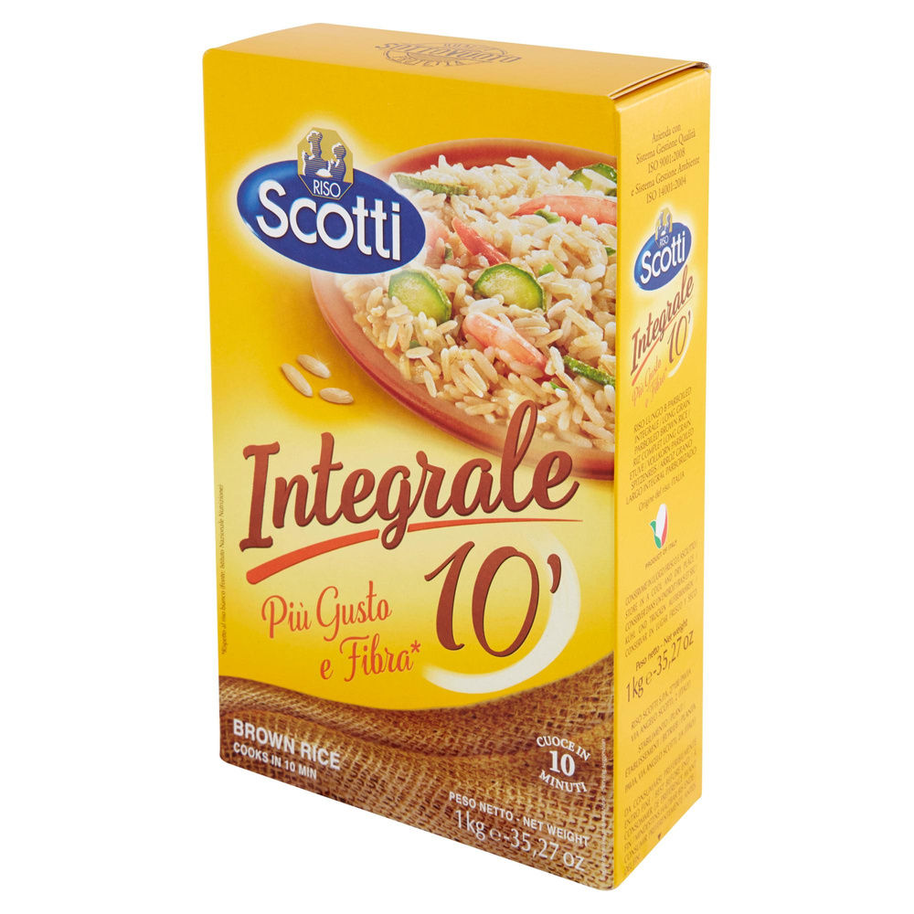 RISO PARBOILED  INTEGRALE COTTURA 10 MINUTI SCOTTI SCATOLA KG.1 - 8