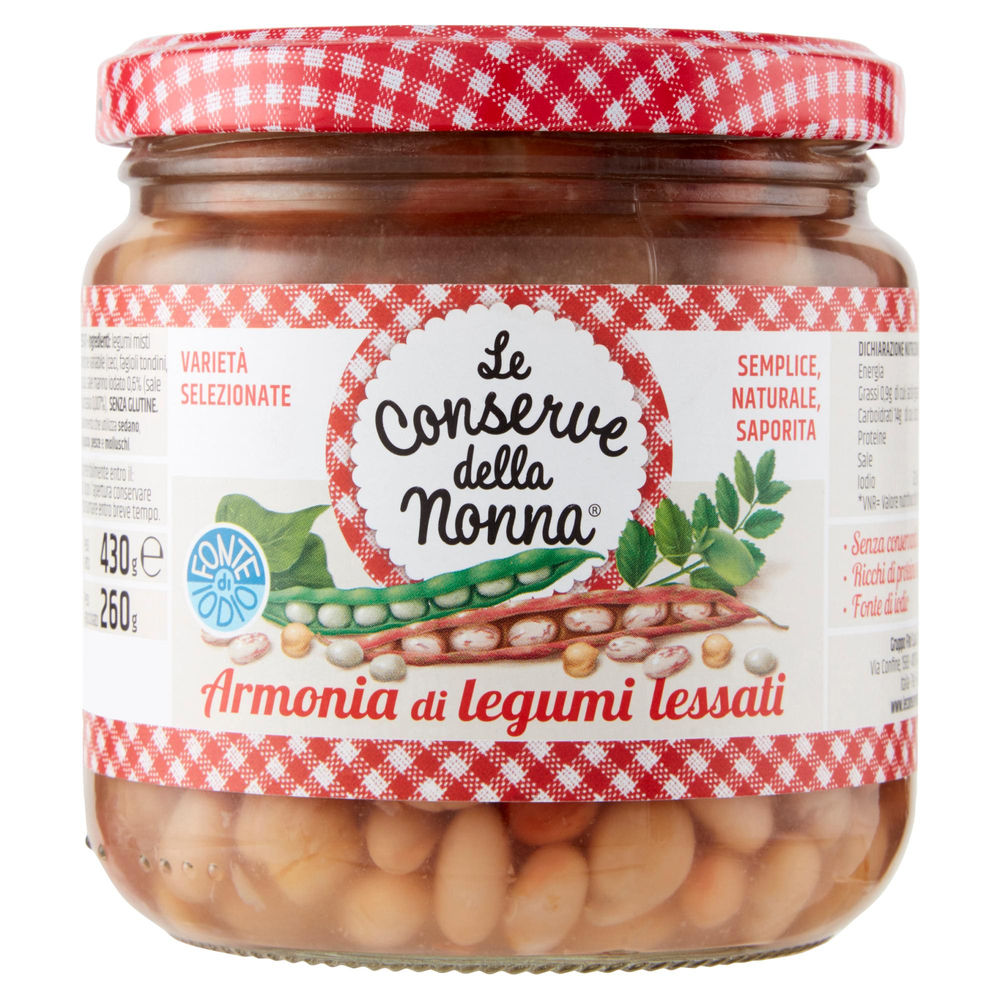 ARMONIA DI LEGUMI LESSATI LE CONSERVE DELLA NONNA VASO VETRO G 430 SGOCC G 260 - 0