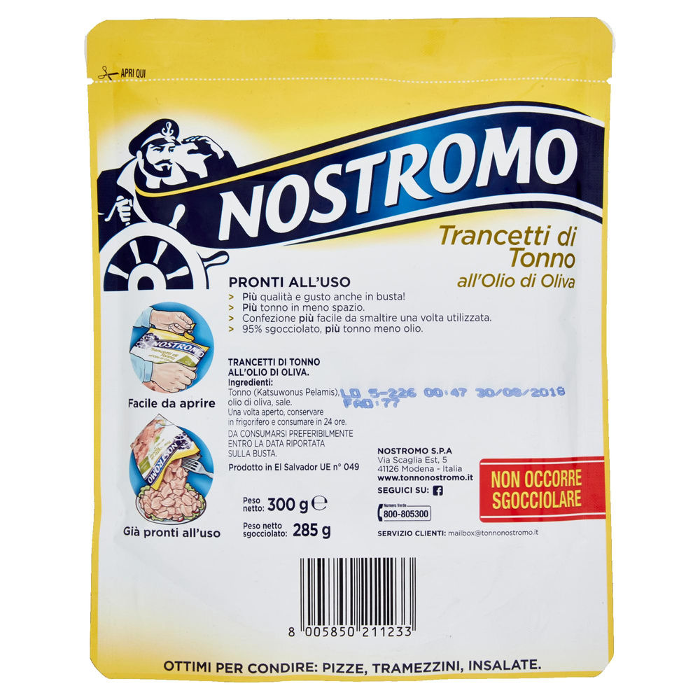 TRANCETTI DI TONNO OLIO OLIV NOSTROMO BUSTA 300G - 1