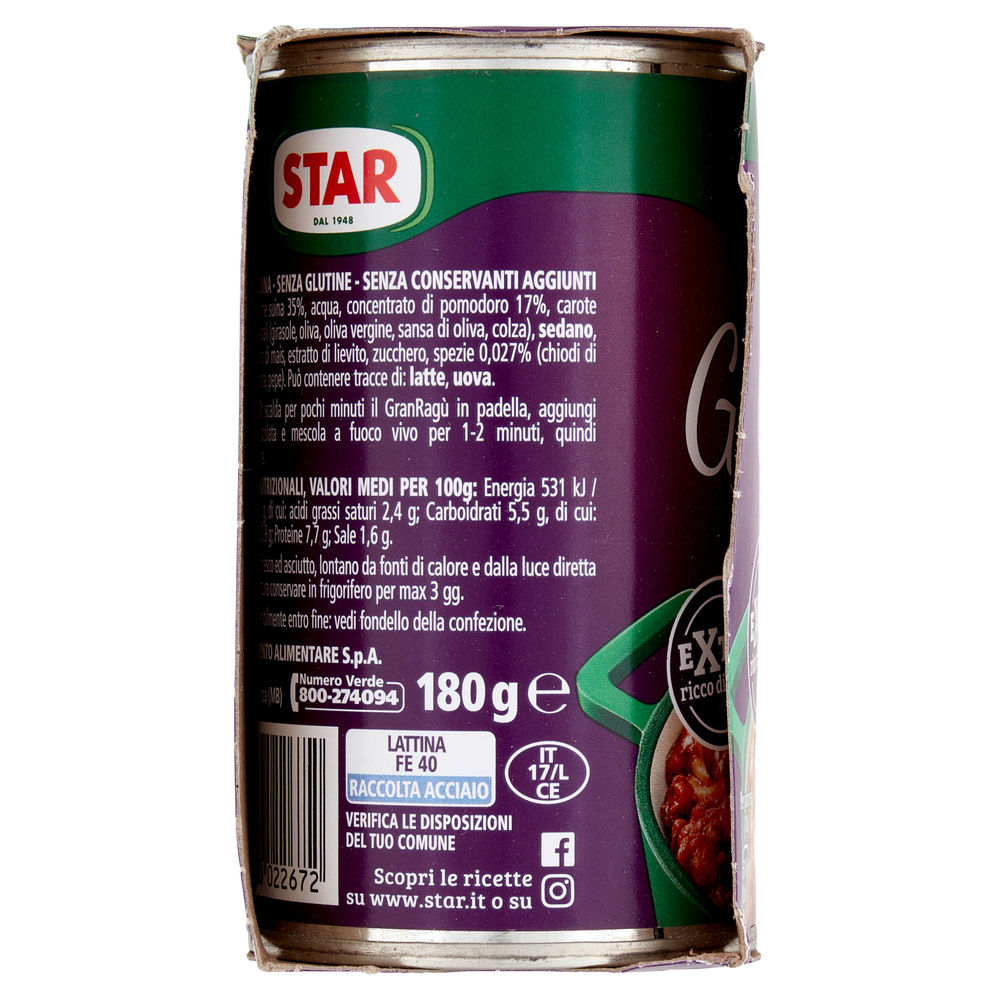 GRAN RAGÙ EXTRA STAR CARNE ITALIANA LATTINA   G 180 X 2 - 3