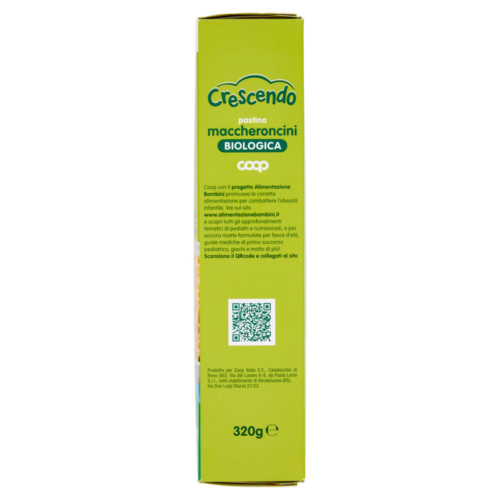 PASTINA DI SEMOLA DI GRANO DURO BIO MACCHERONCINI COOP CRESCENDO G 320 - 5