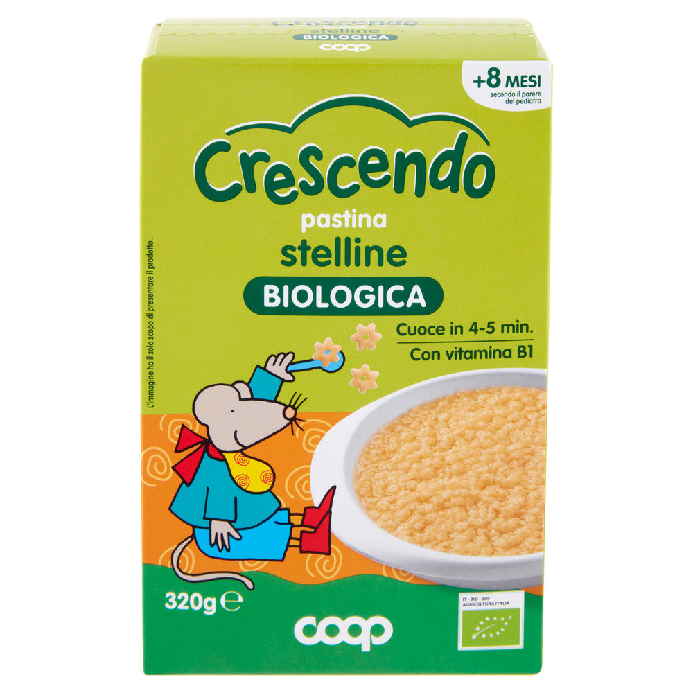 PASTINA DI SEMOLA DI GRANO DURO BIO STELLINE COOP CRESCENDO G 320 - 2