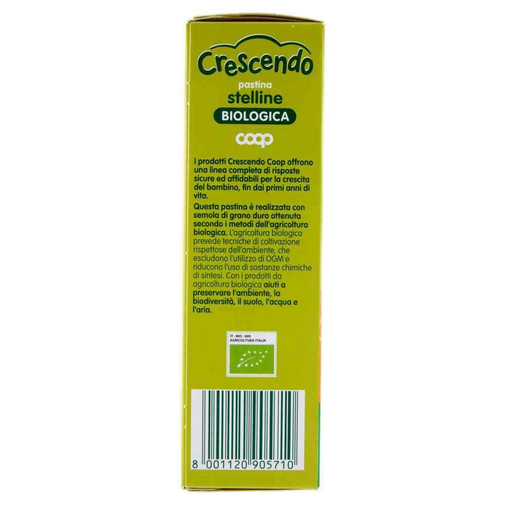 PASTINA DI SEMOLA DI GRANO DURO BIO STELLINE COOP CRESCENDO G 320 - 8