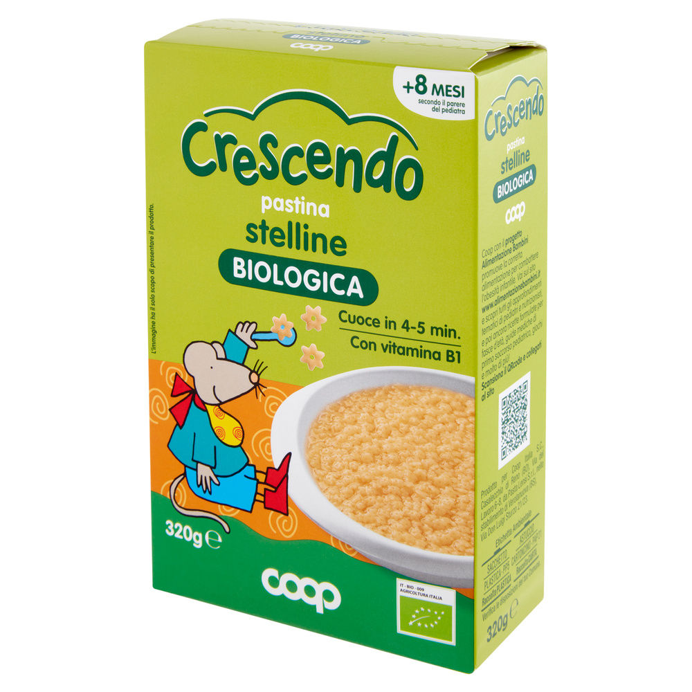 PASTINA DI SEMOLA DI GRANO DURO BIO STELLINE COOP CRESCENDO G 320 - 7