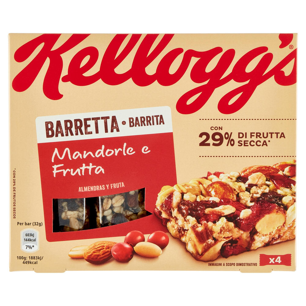 BARRETTE MANDORLE E FRUTTA KELLOGG'S SCATOLA PZ.4 X G 32 - 0