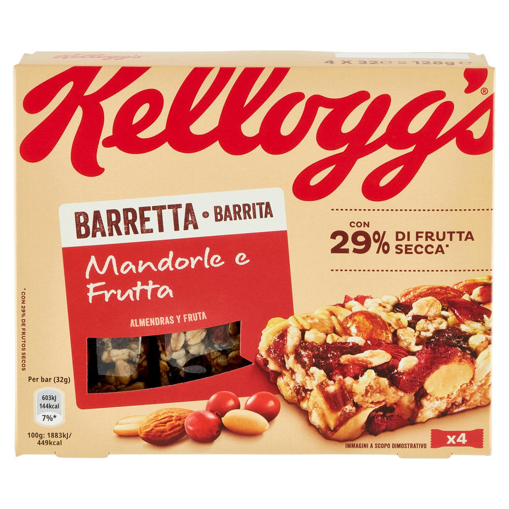 BARRETTE MANDORLE E FRUTTA KELLOGG'S SCATOLA PZ.4 X G 32 - 4