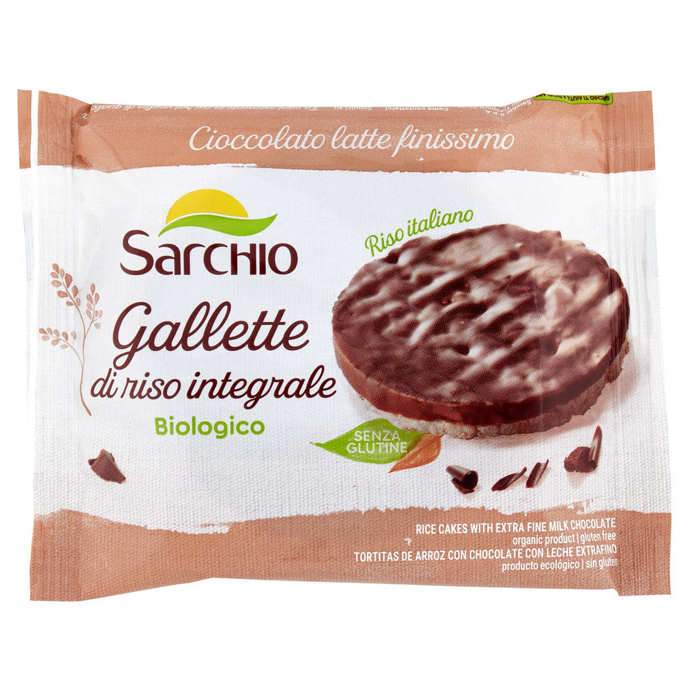 MONOPORZIONE GALLETTE RISO CIOCCOLATO AL LATTE SENZA GLUTINE BIO SARCHIO G 34 - 2