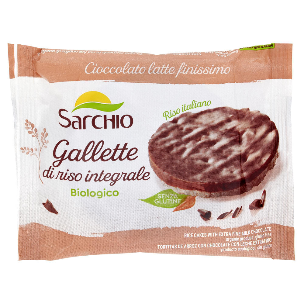 MONOPORZIONE GALLETTE RISO CIOCCOLATO AL LATTE SENZA GLUTINE BIO SARCHIO G 34 - 7