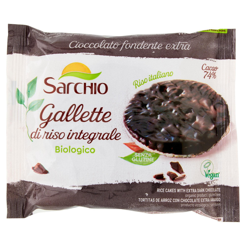 MONOPORZIONE GALLETTE RISO CIOCCOLATO FONDENTE SENZA GLUTINE BIO SARCHIO G 34 - 2