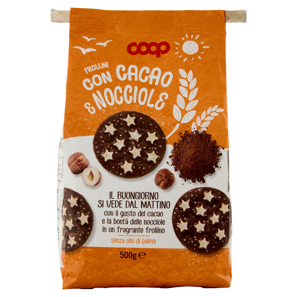 BISCOTTI FROLLINI CON CACAO E NOCCIOLE COOP SACCHETTO GR.500 NO PALMA - 11