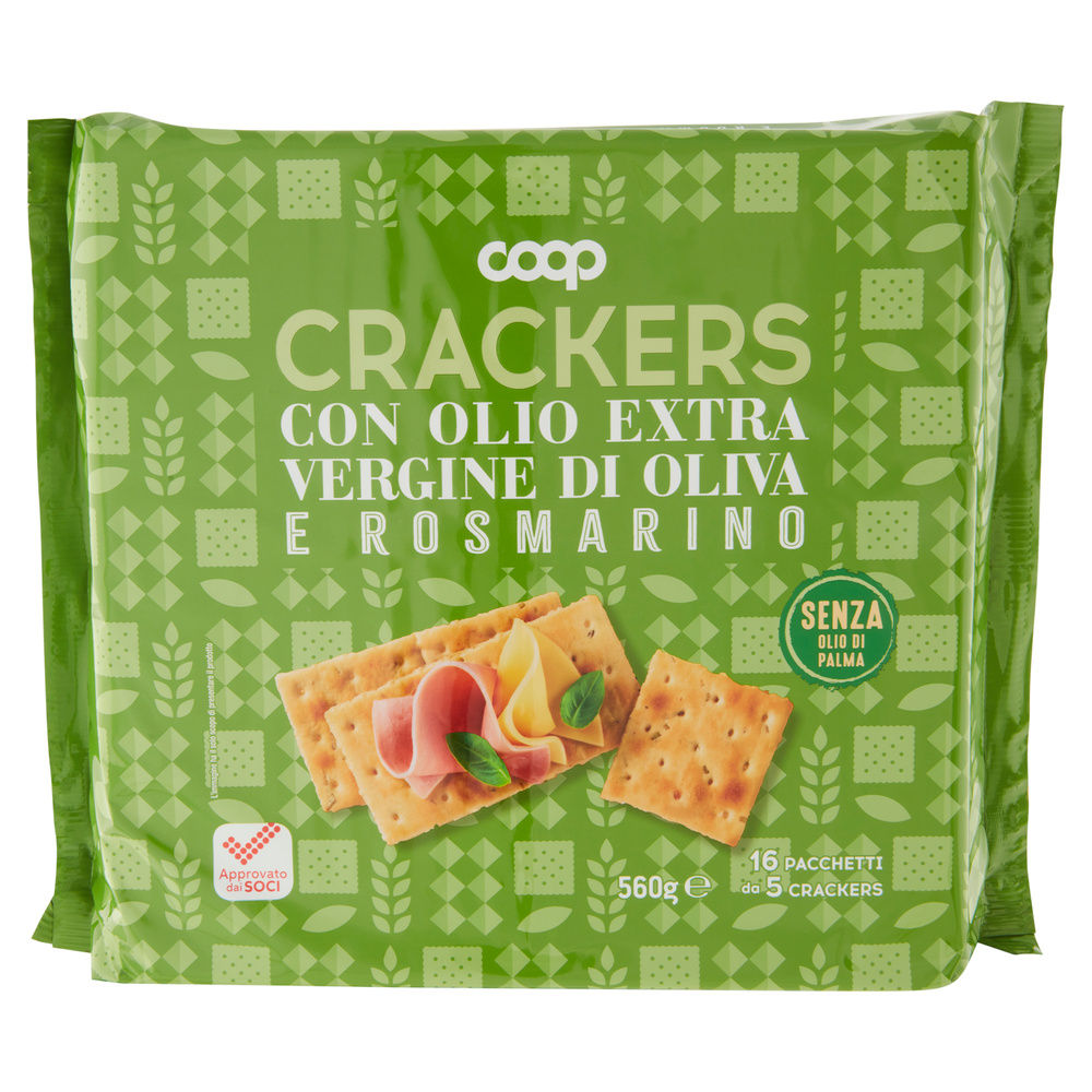 CRACKERS C/OLIO EXTRA VERGINE DI OLIVA  E ROSMARINO COOP INCARTO G 560 NO PALMA - 7