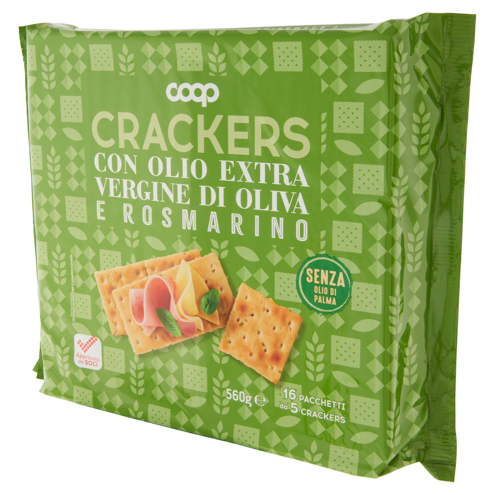 CRACKERS C/OLIO EXTRA VERGINE DI OLIVA  E ROSMARINO COOP INCARTO G 560 NO PALMA - 8