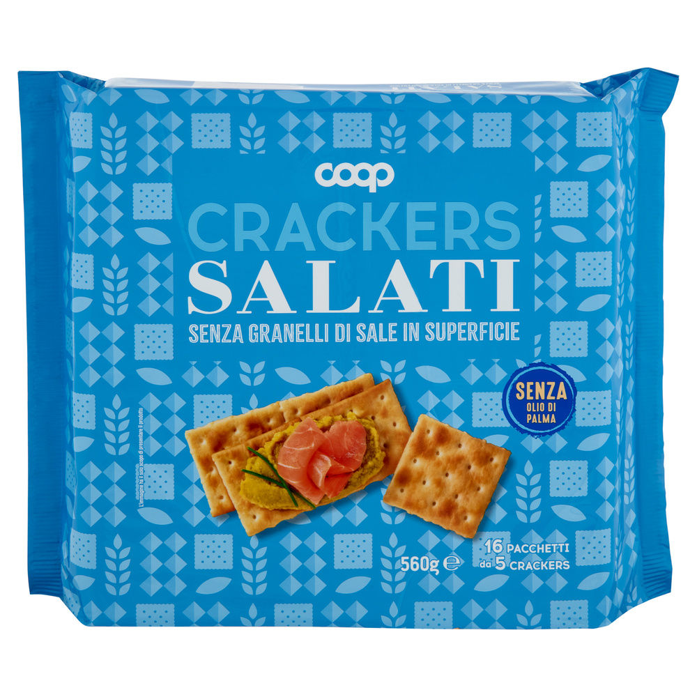 CRACKERS SALATI SENZ/GRANELLI DI SALE IN SUPERFICIE COOP INCARTO G 560 NO PALMA - 2