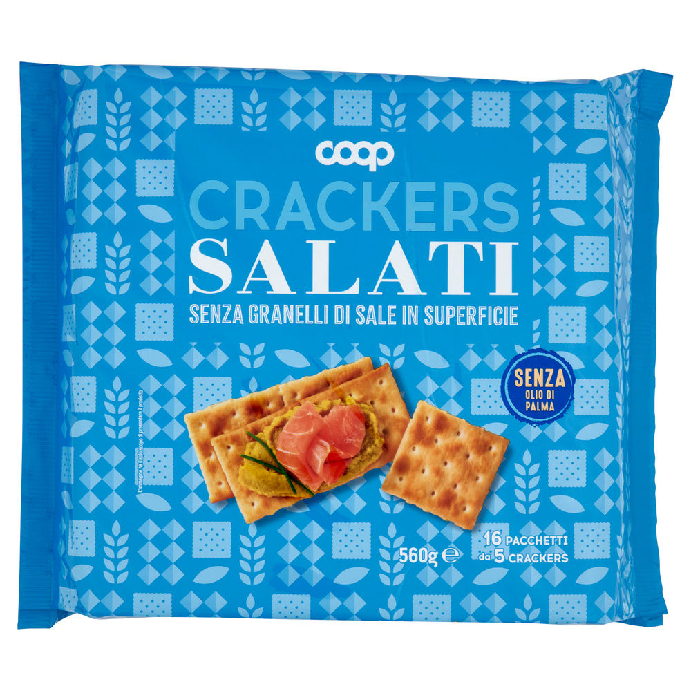 CRACKERS SALATI SENZ/GRANELLI DI SALE IN SUPERFICIE COOP INCARTO G 560 NO PALMA - 3