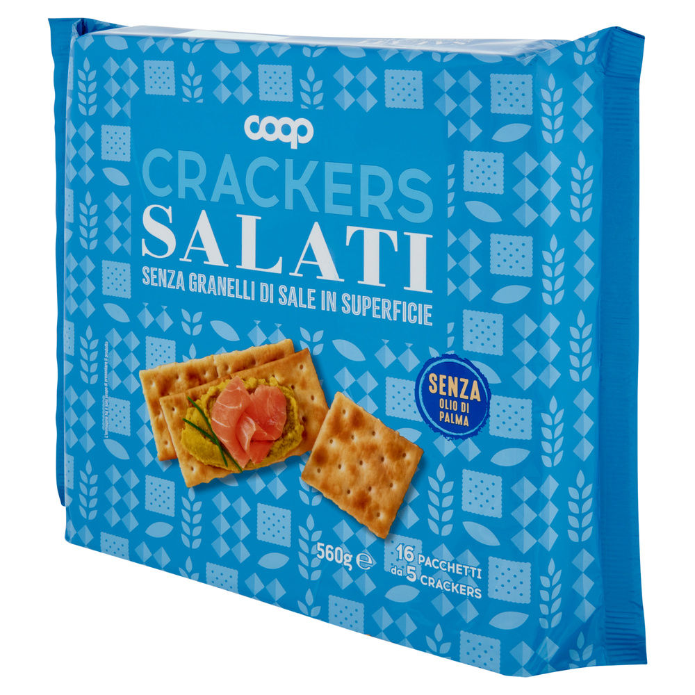 CRACKERS SALATI SENZ/GRANELLI DI SALE IN SUPERFICIE COOP INCARTO G 560 NO PALMA - 8