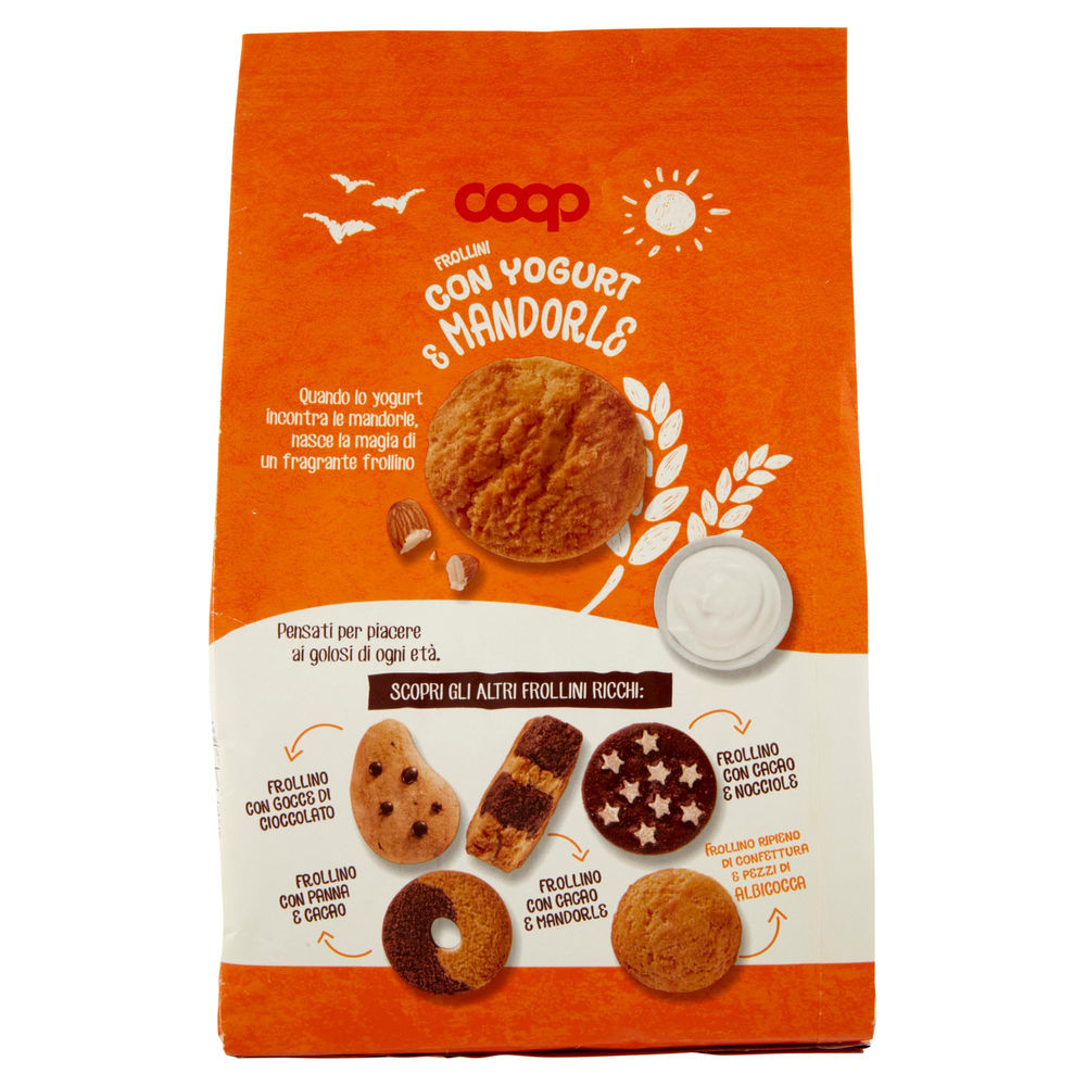 BISCOTTI FROLLINI CON YOGURT E MANDORLE COOP SACCHETTO GR.350 NO PALMA - 1