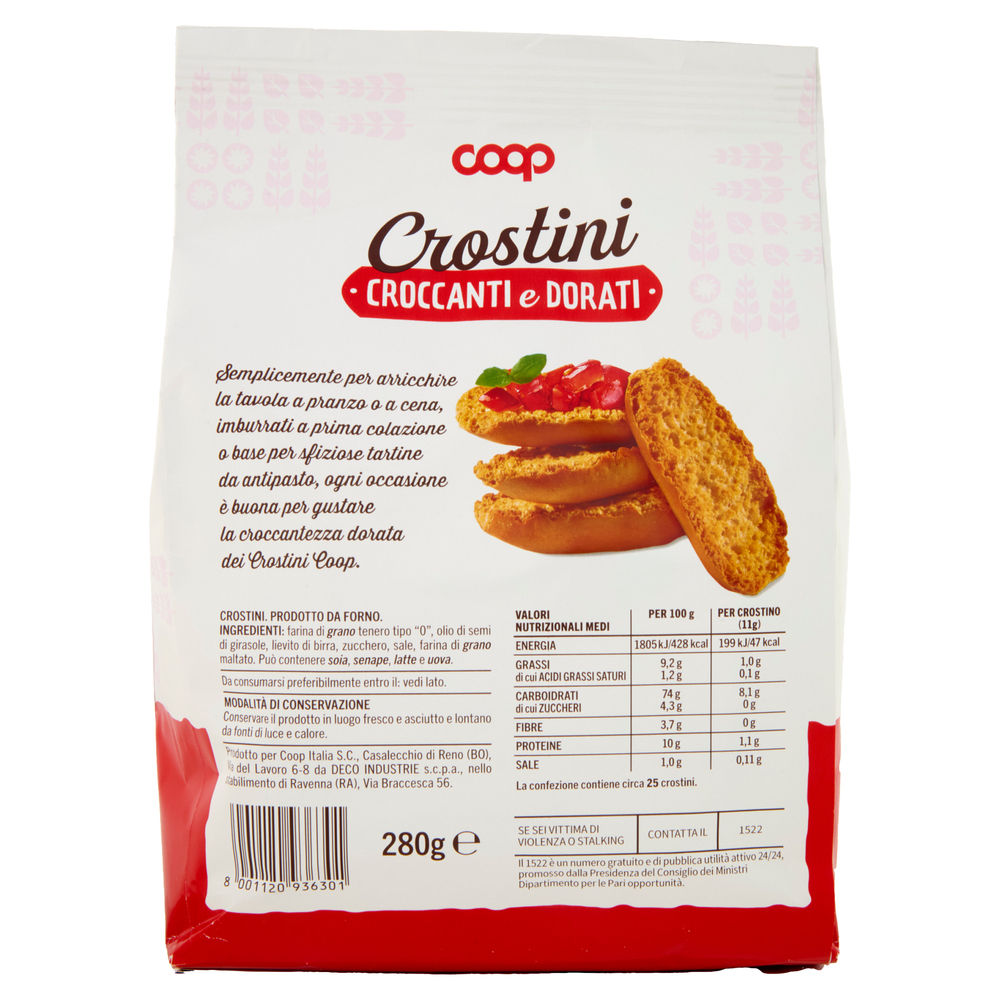 CROSTINI CROCCANTI E DORATI COOP SACCHETTO G 280 NO PALMA - 1