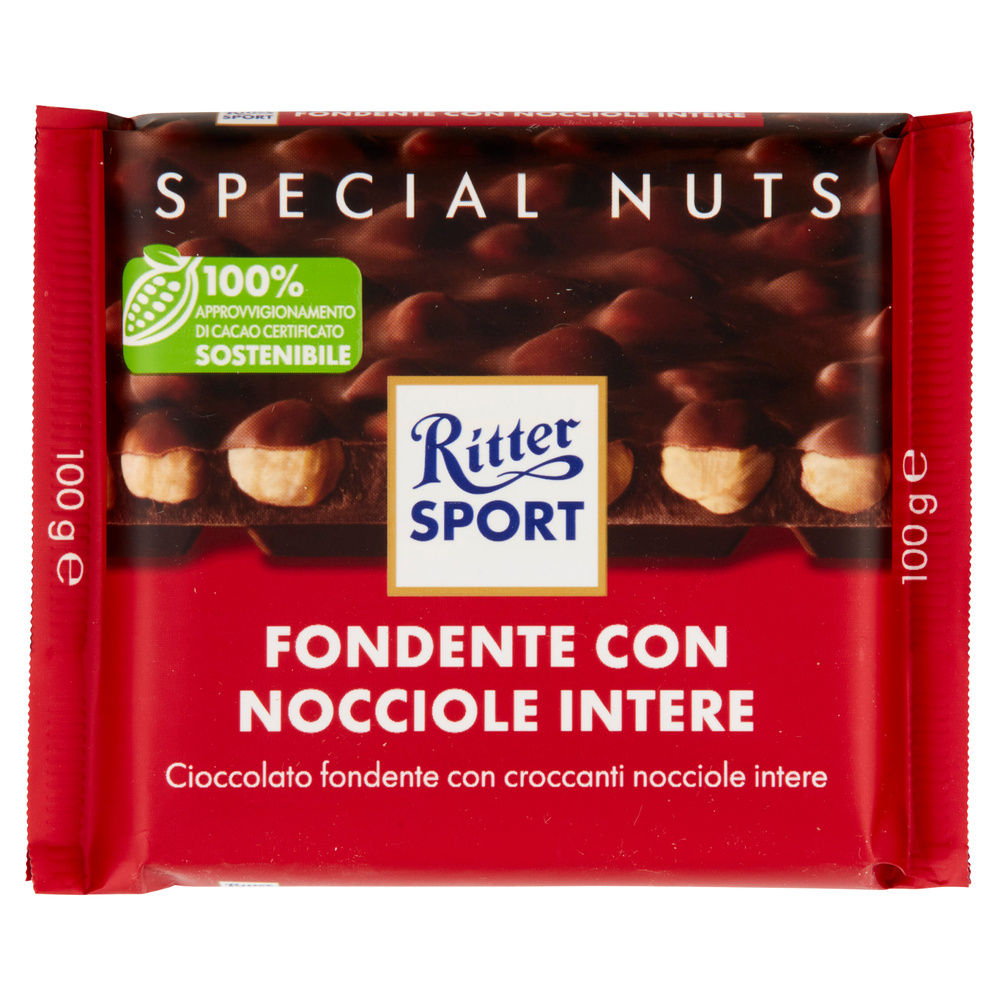 TAVOLETTA RITTER SP FONDENTE NOCCIOLE INTERE INCARTO G 100 - 4