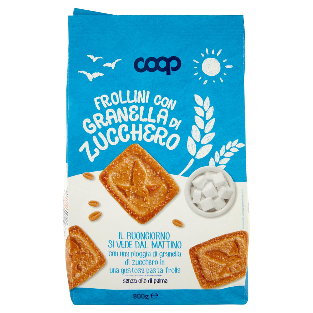 BISCOTTI FROLLINI COOP CON GRANELLA DI ZUCCHERO SACCHETTO G 800 NO PALMA - 2