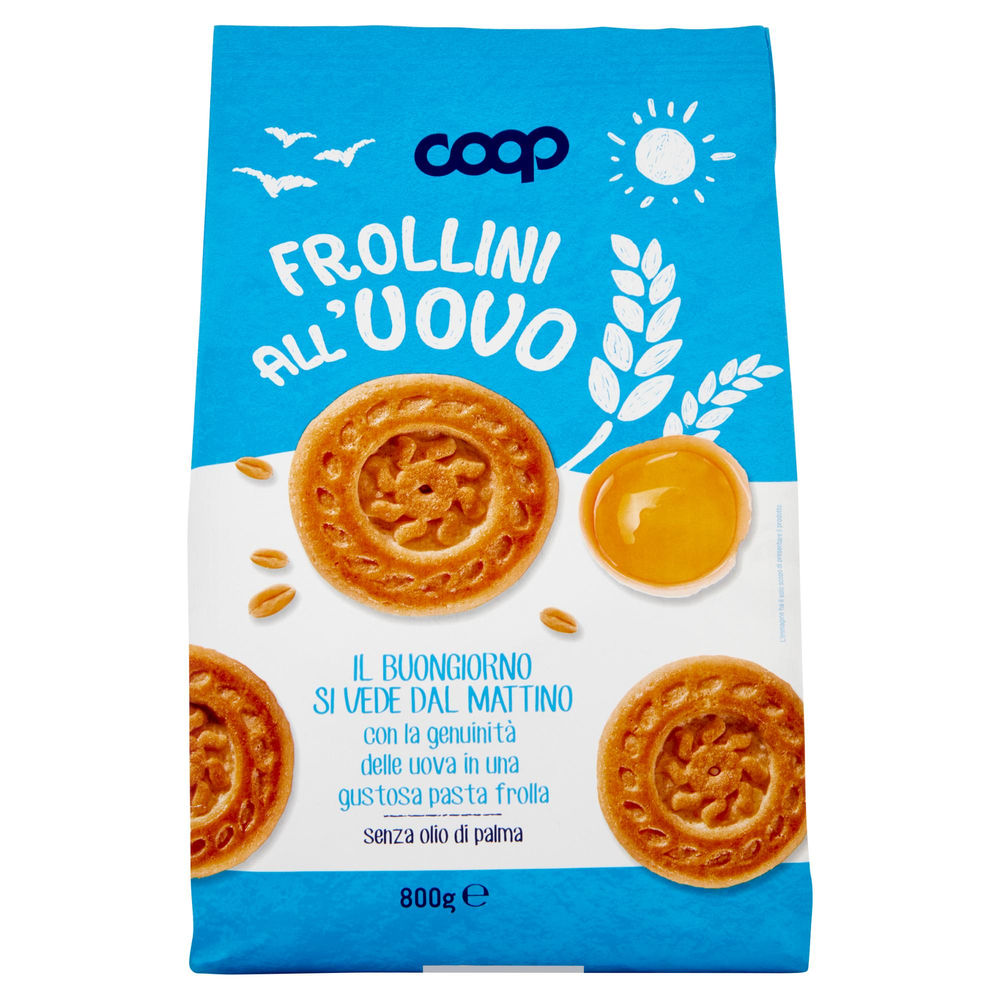 Biscotti frollini all'uovo coop sacchetto gr.800 no palma