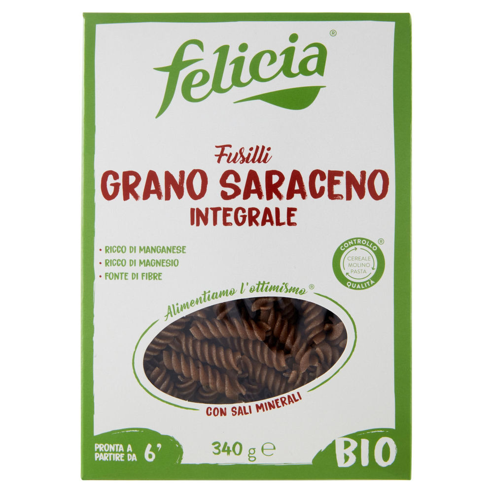 Pasta di grano saraceno fusilli senza glutine bio felicia g 340