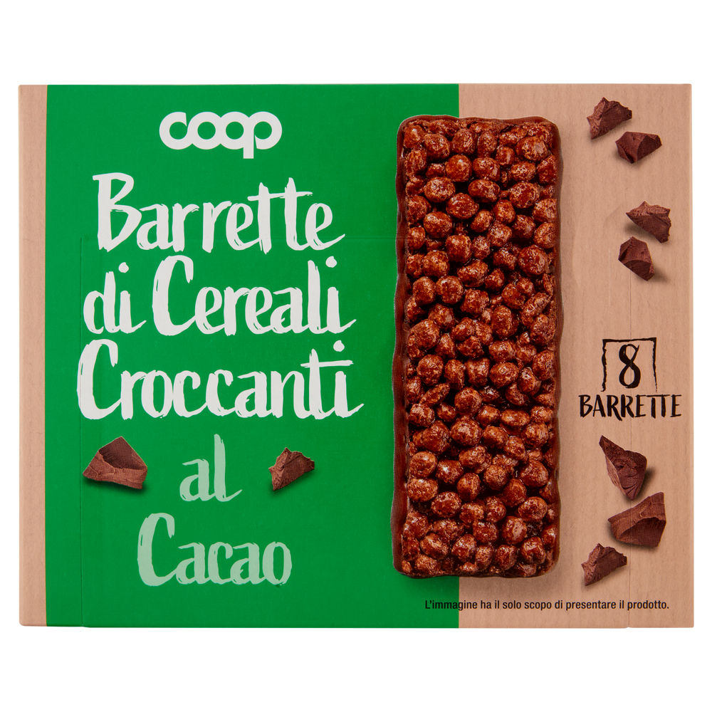 BARRETTE DI CEREALI CROCCANTI AL CACAO COOP NO PALMA SCATOLA  8XGR.20 - 0