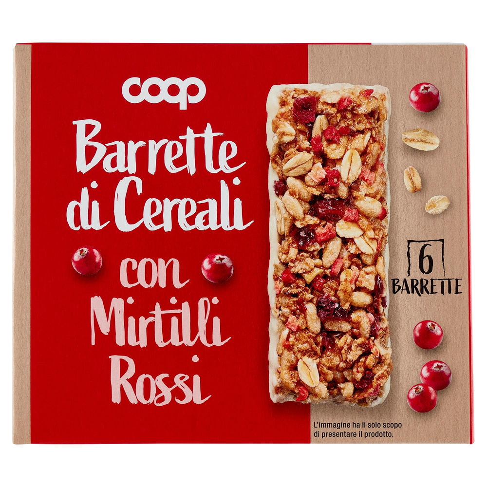 Barrette di cereali con mirtilli rossi coop no palma scatola pz.6xg126