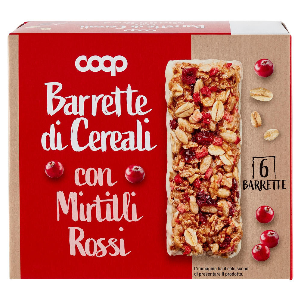 BARRETTE DI CEREALI CON MIRTILLI ROSSI COOP NO PALMA SCATOLA PZ.6XG126 - 4