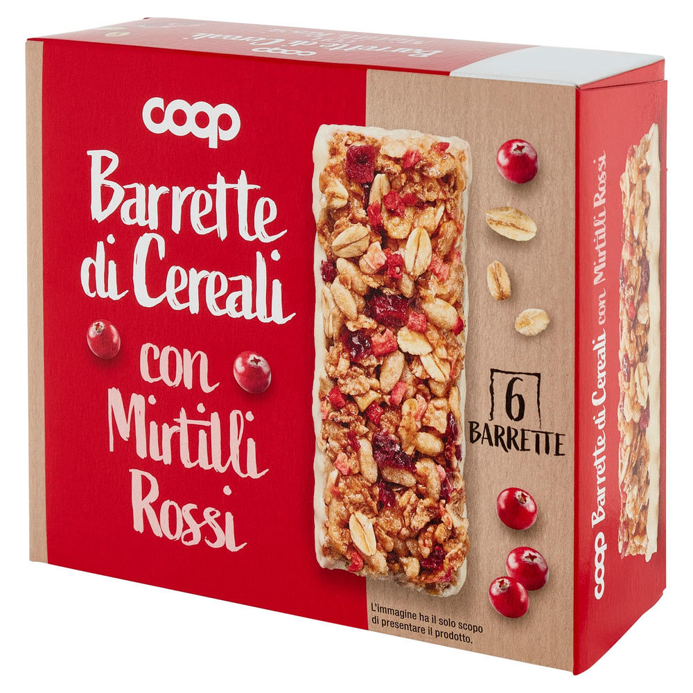 BARRETTE DI CEREALI CON MIRTILLI ROSSI COOP NO PALMA SCATOLA PZ.6XG126 - 8