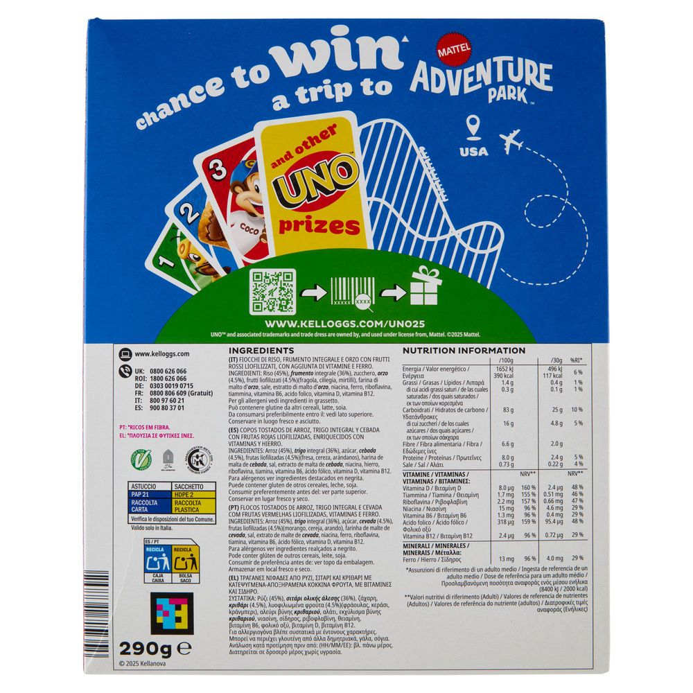 CEREALI  FRUTTI ROSSI KELLOGG'S SPECIAL K  SCATOLA G 290 - 21