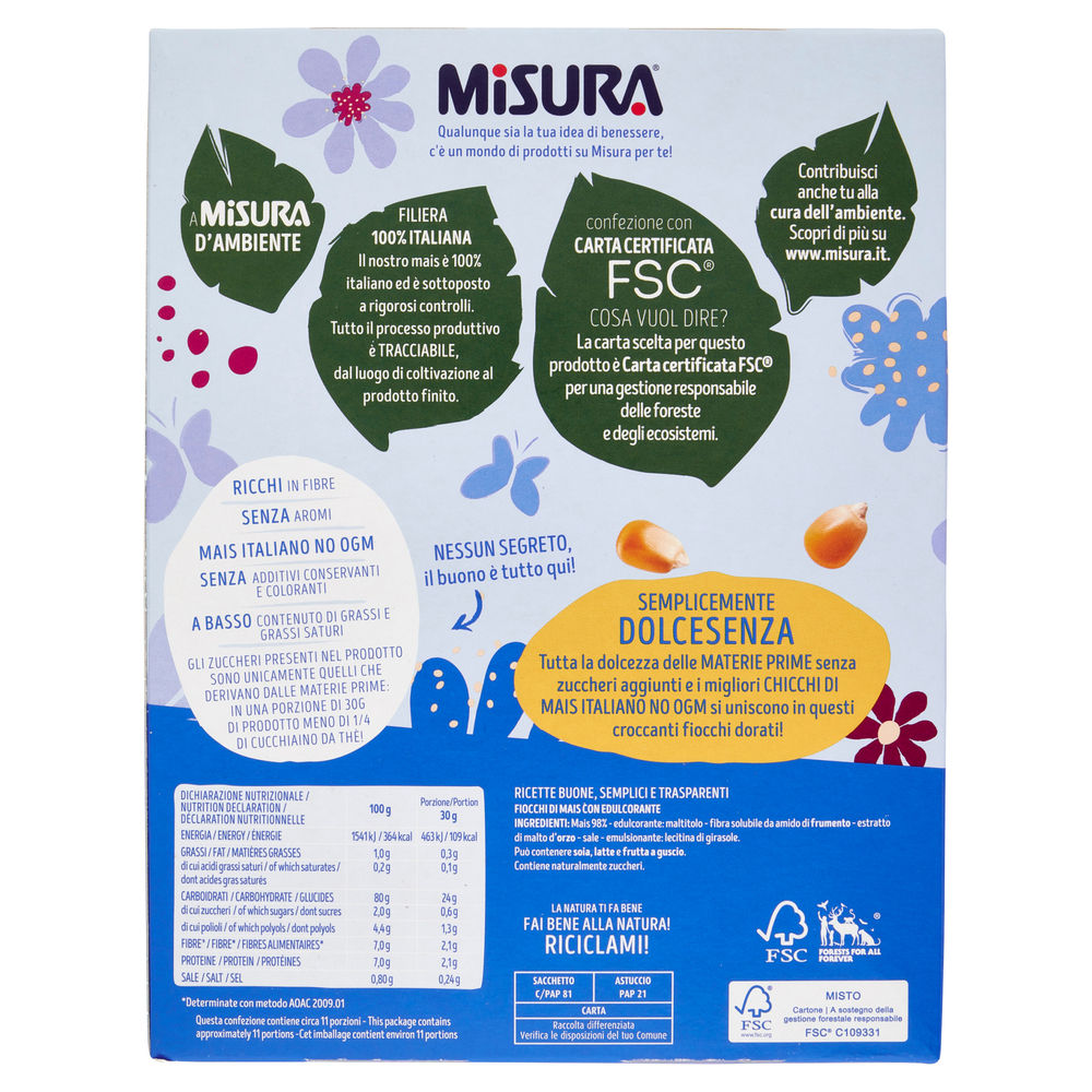 CORNFLAKES DOLCESENZA MISURA SCATOLA G 350 - 1