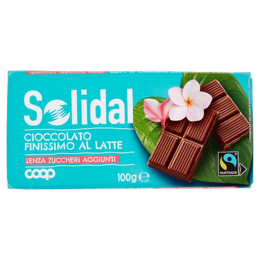 TAVOLETTA DI CIOCCOLATO AL LATTE S/ZUCCHERI COOP SOLIDAL G 100 - 2
