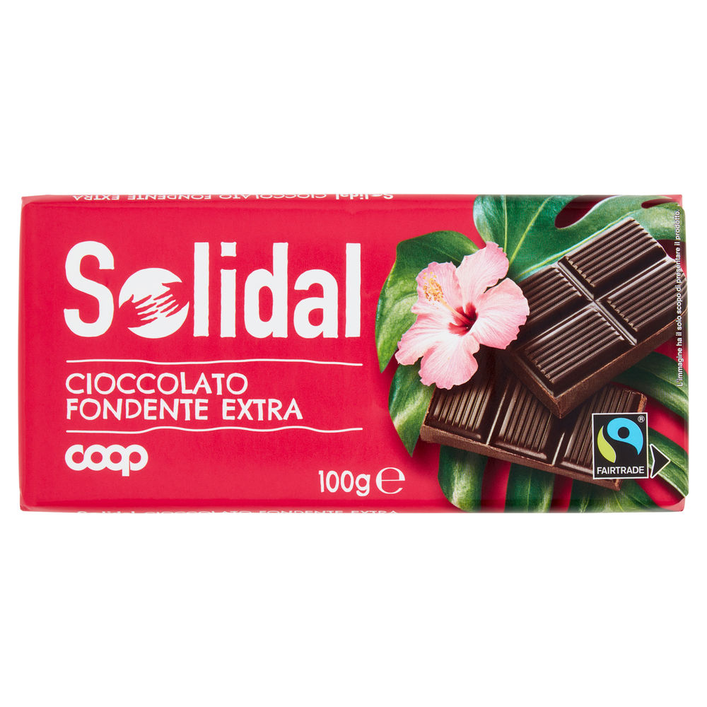 Tavoletta di cioccolato fondente extra coop solidal g 100