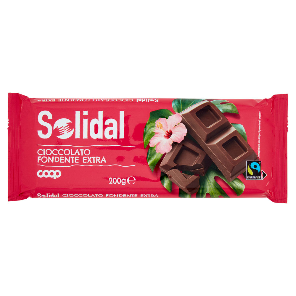 Tavoletta di cioccolato fondente extra coop solidal g 200