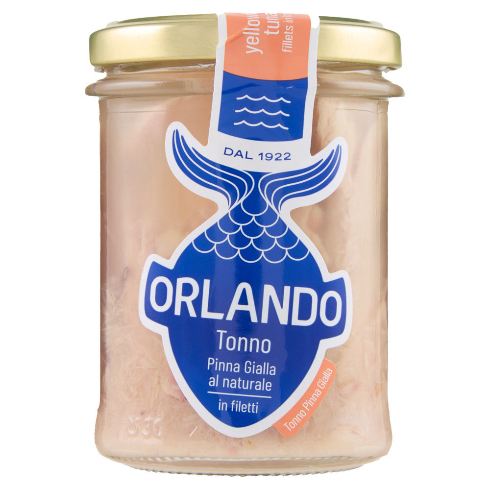 FILETTI DI  TONNO AL NATURALE ORLANDO VASO VETRO G 140 - 14