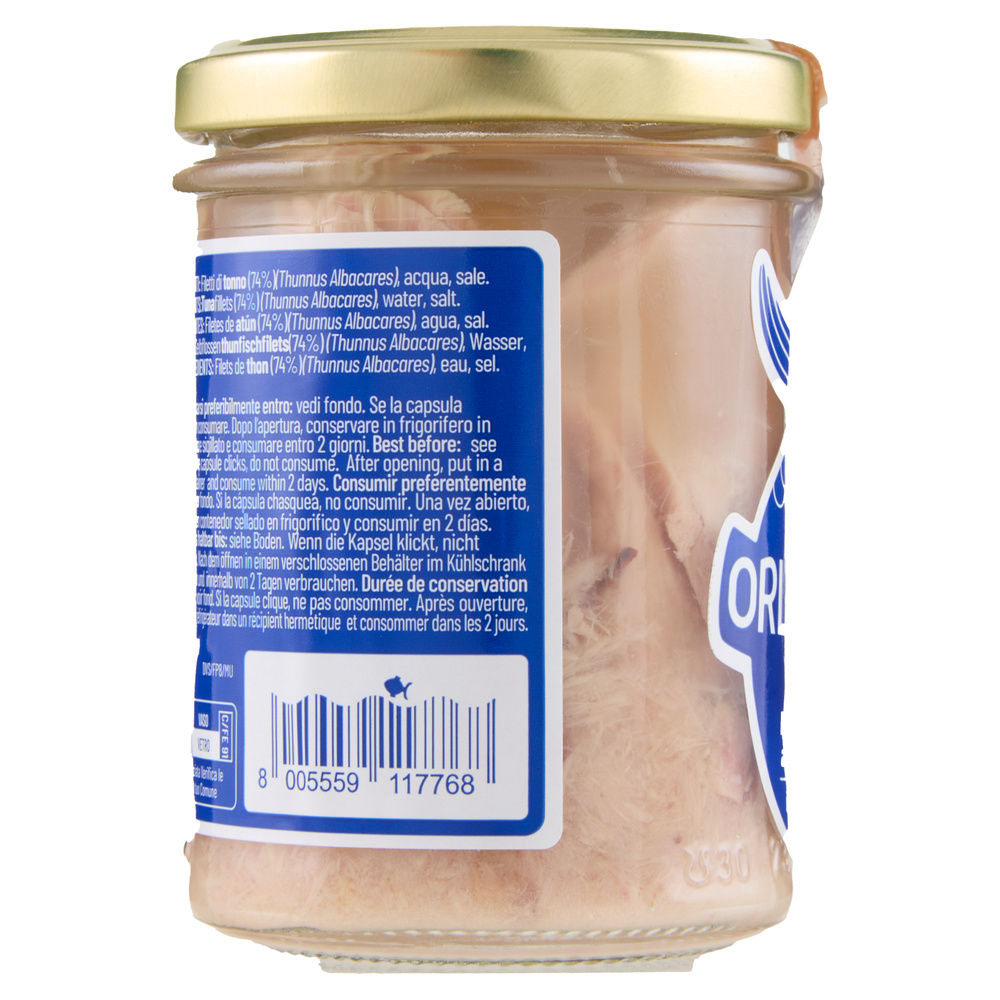 FILETTI DI  TONNO AL NATURALE ORLANDO VASO VETRO G 140 - 13