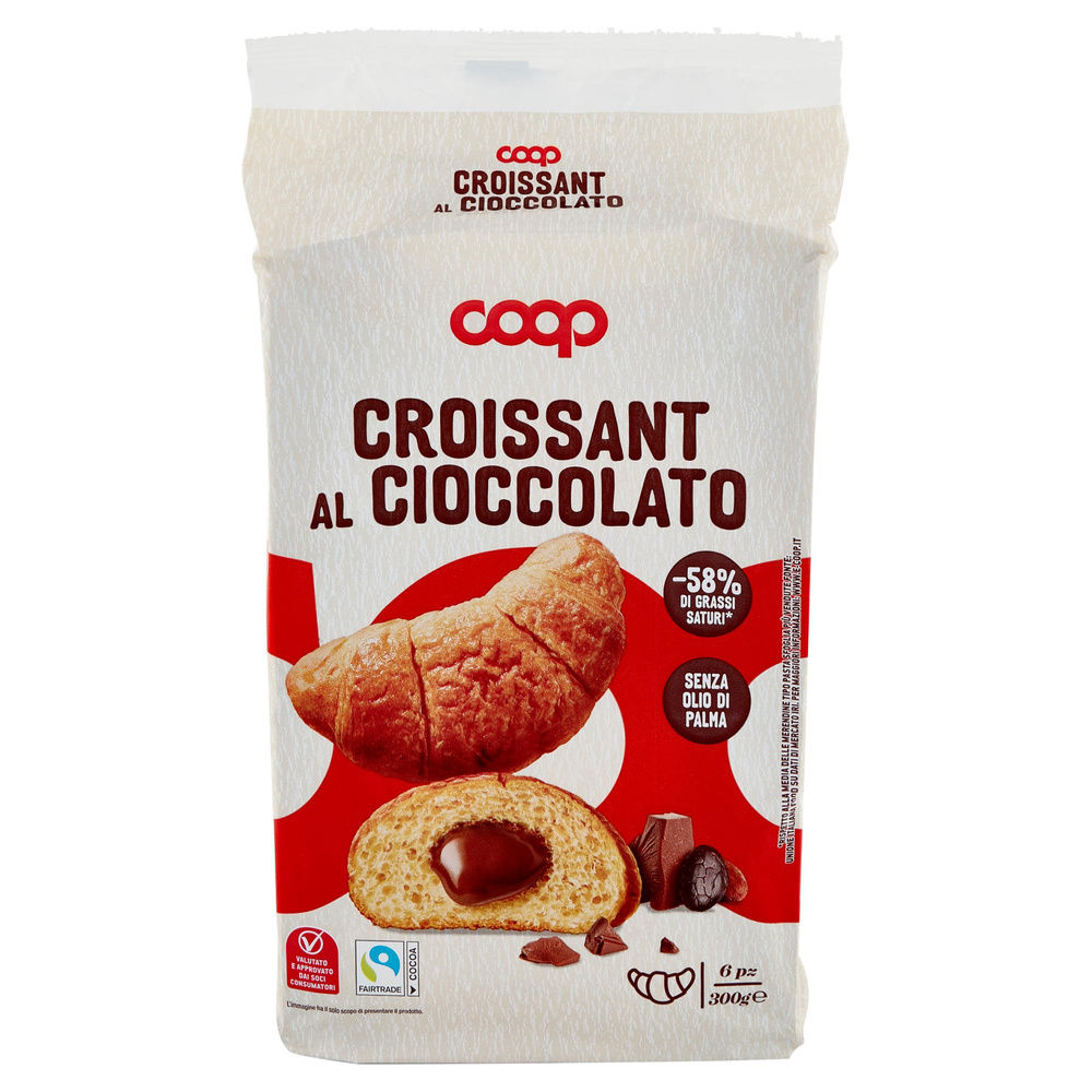 MERENDINE CROISSANT COOP CON CREMA CACAO NO PALMA VASCHETTA PZ.6 G 300 - 2